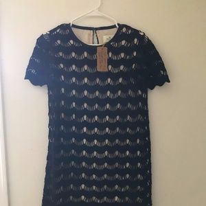 Kate Spade Scalloped Lace Black Dress